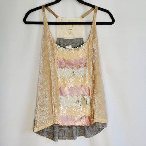 NWT Anthropologie Tiny Sequin & Velvet Layer Tank
